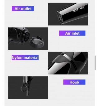 Hair Dryer 1800W Professional Style Nozzle Quiet Blower Pro Salon Dryer Blow