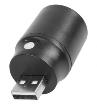 Black Plastic White Light Press Button USB LED Lamp Torch