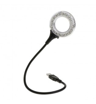 Ring LED Light USB Table Desk Lamp 5V Bright Bulb Flexible Gooseneck Adjustable