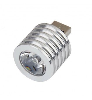 Aluminum 3W USB LED Lamp Socket Spotlight Flashlight White Light