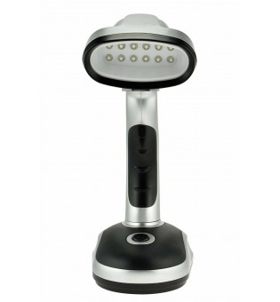 12 LED Bulb Compact Desk Lamp Black Silver USB Cable - Batteries not included 8"