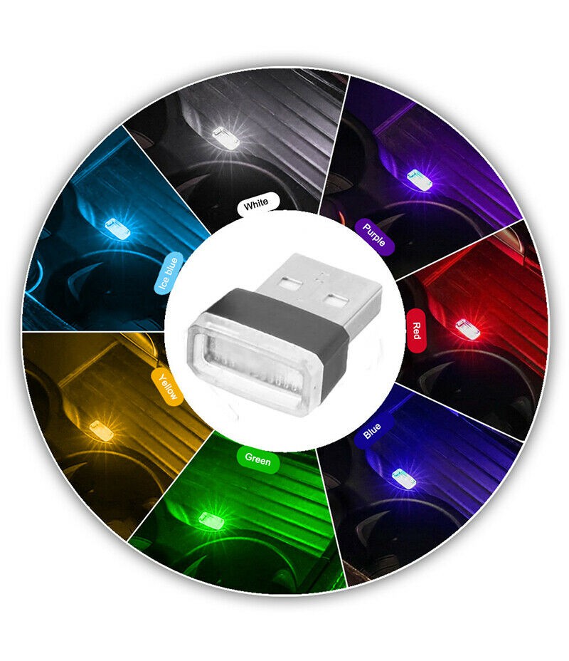 4pcs USB LED Light Colorful Light Lamp For Laptop Car Atmosphere Lamp mix Color