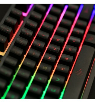 Rainbow LED Gaming Keyboard and Mouse Set Multi-Colored Changing Backlight Mouse
