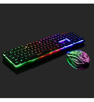 Rainbow LED Gaming Keyboard and Mouse Set Multi-Colored Changing Backlight Mouse Rainbow LED Gaming Keyboard and Mouse Set Multi-Colored Changing Backlight Mouse