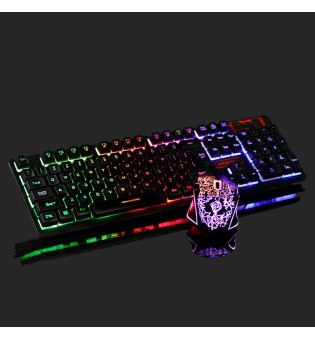Rainbow LED Gaming Keyboard and Mouse Set Multi-Colored Changing Backlight Mouse Rainbow LED Gaming Keyboard and Mouse Set Multi-Colored Changing Backlight Mouse