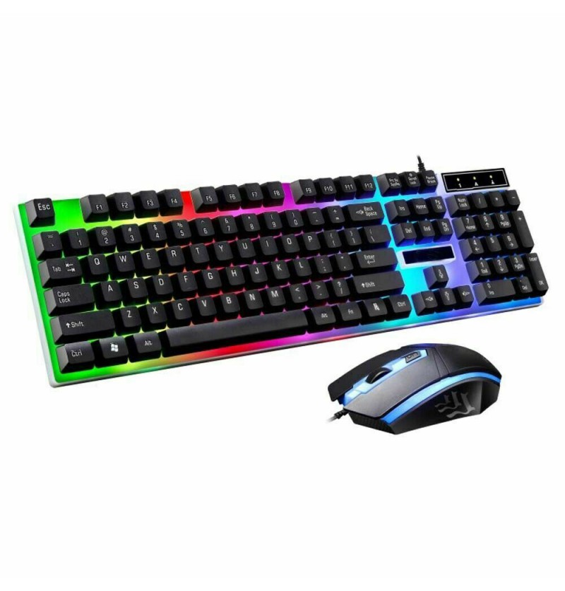 New Gaming Keyboard And Mouse Multi-Color Changing - BLACK New Gaming Keyboard And Mouse Multi-Color Changing - BLACK