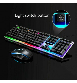 New Gaming Keyboard And Mouse Multi-Color Changing - BLACK