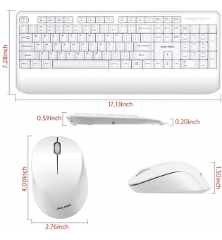 Wireless Keyboard and Mouse Combo, 2.4GHz Ergonomic Computer Keyboard and PC