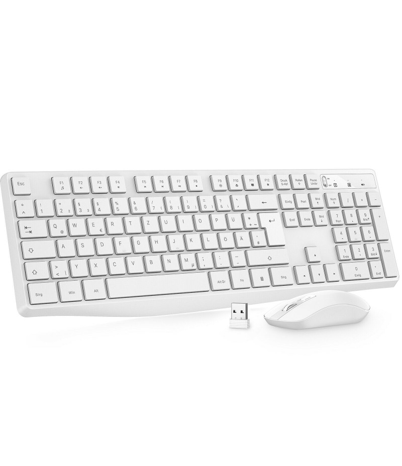 2.4GHz Wireless Keyboard and Mouse Combo for Desktop Computer Laptop Windows PC
