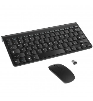 Wireless Keyboard And Mouse Combo Set 2.4G For PC Laptop Computer + USB Receiver (Black)