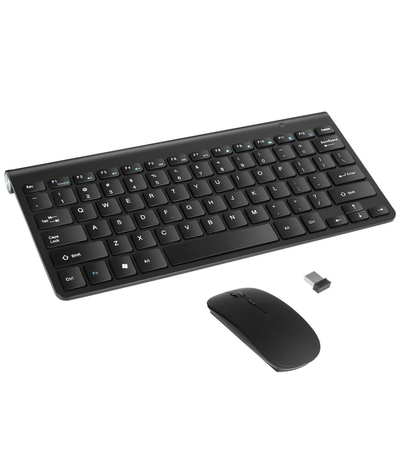 Wireless Keyboard And Mouse Combo Set 2.4G For PC Laptop Computer + USB Receiver (Black)