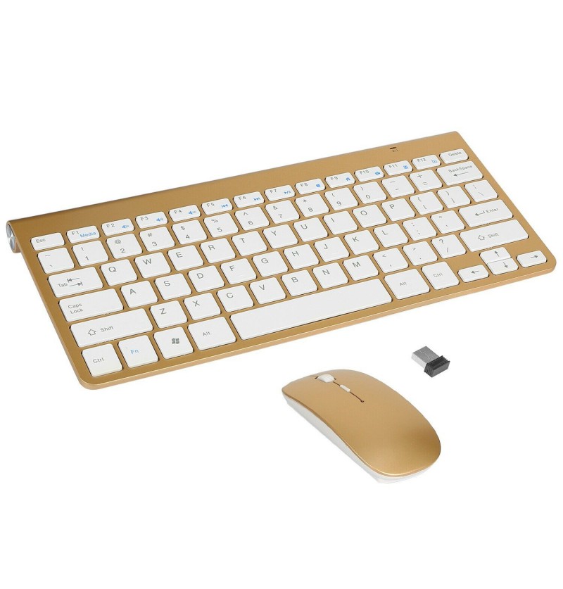 Wireless Keyboard And Mouse Combo Set 2.4G For PC Laptop Computer + USB Receiver (Gold) Wireless Keyboard And Mouse Combo Set 2.4G For PC Laptop Computer + USB Receiver (Gold)