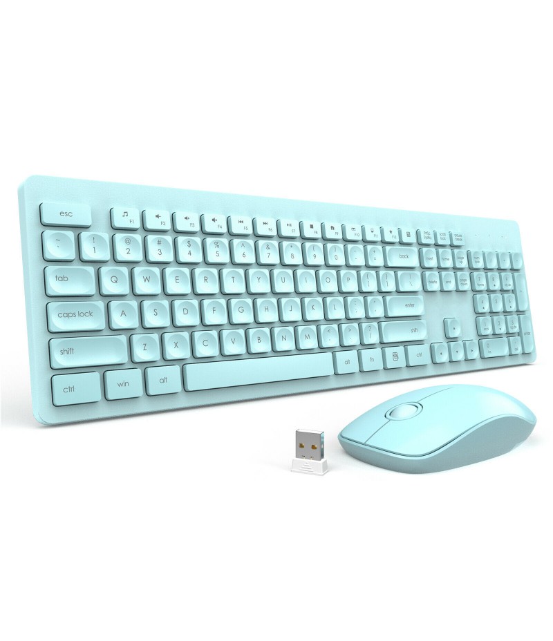 Wireless Keyboard and Mouse Combo (Blue)