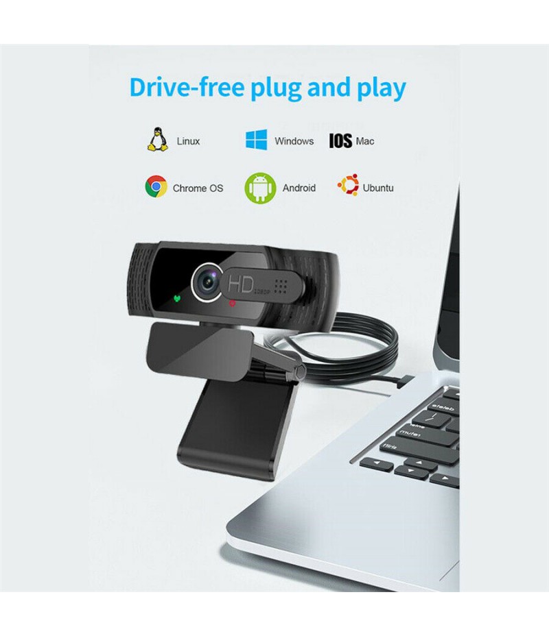 USB Auto Focus Full HD 1080P 360° Webcams With Microphone For Pc Computer Laptop
