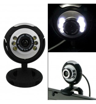 USB Webcam 10X Clip-on Web Camera for PC Laptop Conference Plug and Play