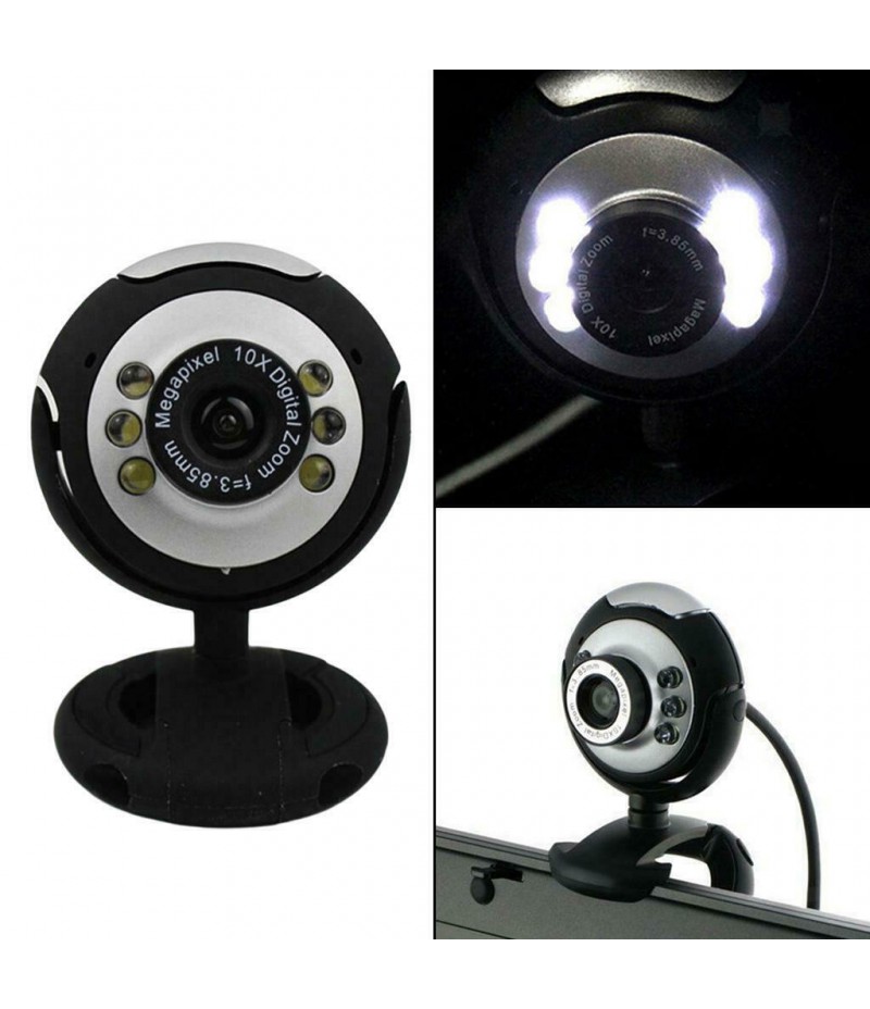 USB Webcam 10X Clip-on Web Camera for PC Laptop Conference Plug and Play