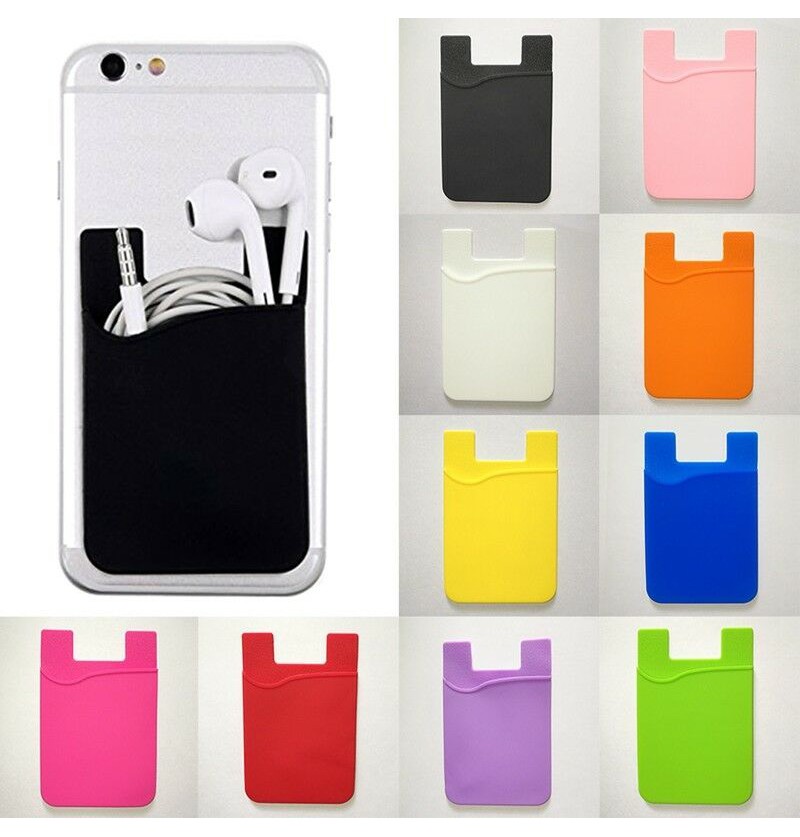 Silicone Mobile Phone Wallet Credit Card Cash Holder Case Sticky Silicone Mobile Phone Wallet Credit Card Cash Holder Case Sticky