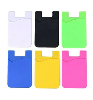 Silicone Mobile Phone Wallet Credit Card Cash Holder Case Sticky