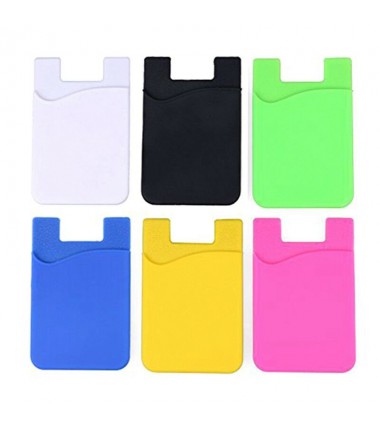 Silicone Mobile Phone Wallet Credit Card Cash Holder Case Sticky