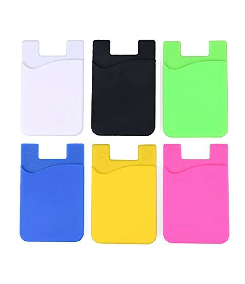 Silicone Mobile Phone Wallet Credit Card Cash Holder Case Sticky