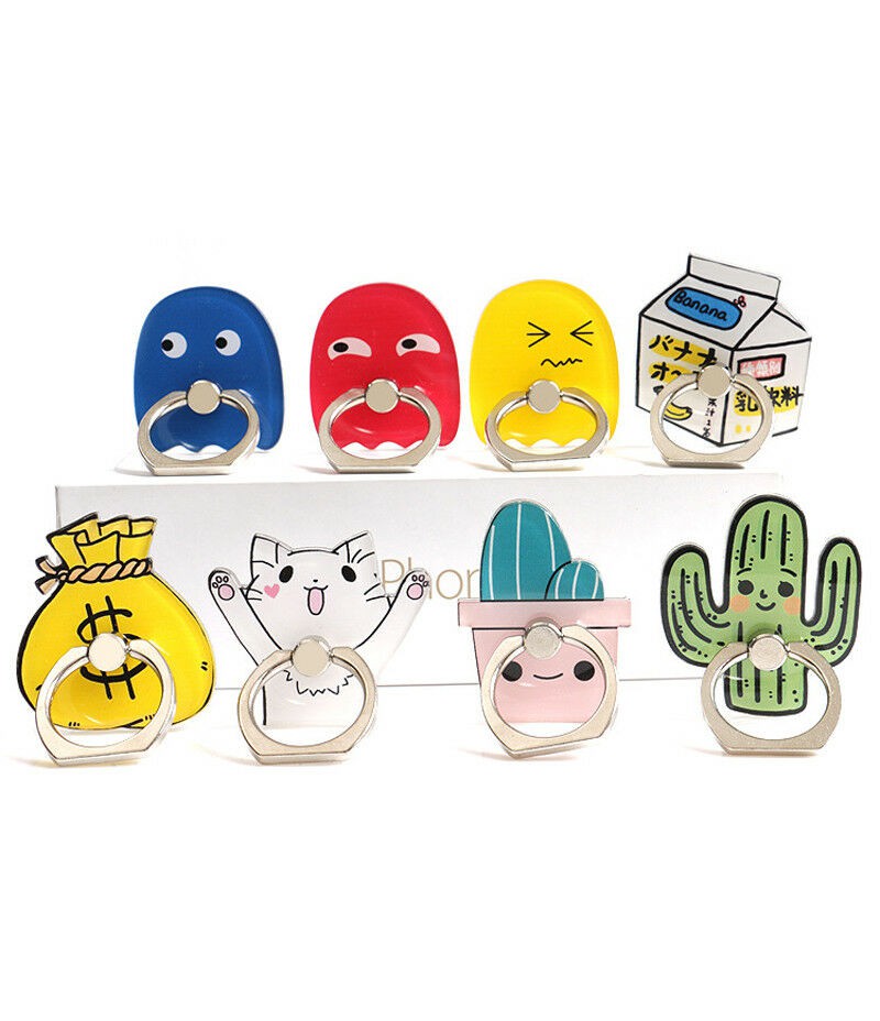 Cute Cartoon Finger Grip Ring Stick Mount Stand Holder For Mobile Phone Tablet