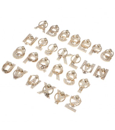 Diamond metal letter finger ring smartphone stand holder mobile phone FA