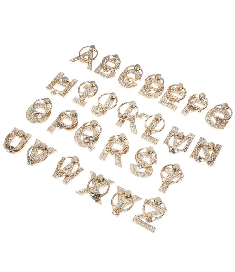 Diamond metal letter finger ring smartphone stand holder mobile phone FA