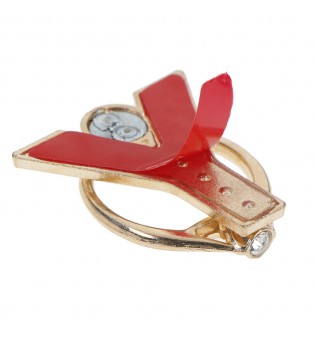 Diamond metal letter finger ring smartphone stand holder mobile phone FA