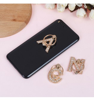 Diamond metal letter finger ring smartphone stand holder mobile phone FA