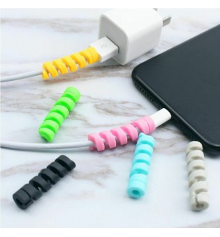 Silicone Spiral Cable Cord USB Charger Saver Cover Protector Phone