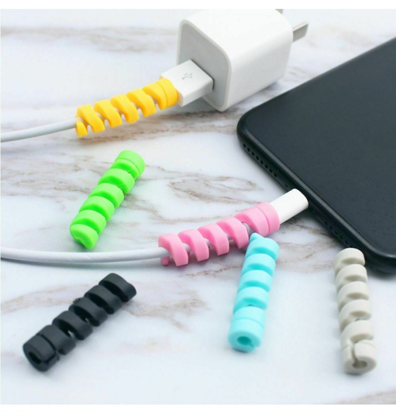 Silicone Spiral Cable Cord USB Charger Saver Cover Protector Phone Silicone Spiral Cable Cord USB Charger Saver Cover Protector Phone