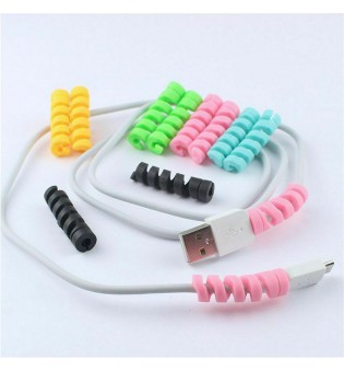 Silicone Spiral Cable Cord USB Charger Saver Cover Protector Phone