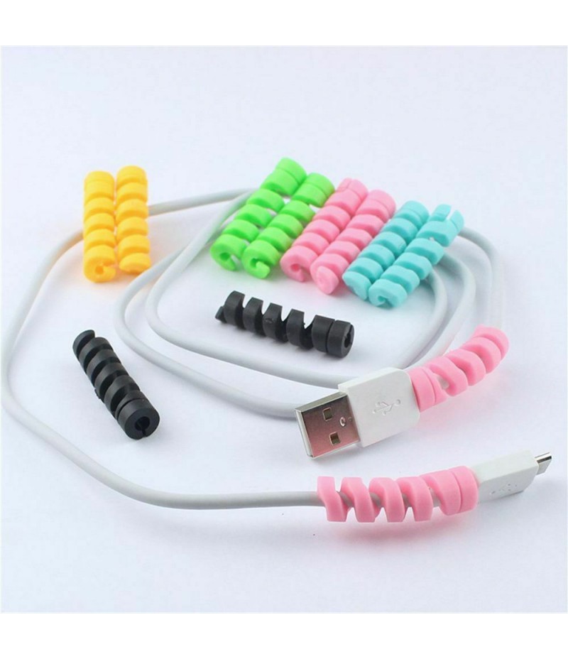 Silicone Spiral Cable Cord USB Charger Saver Cover Protector Phone