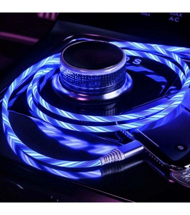 3A 5ft Fast Charging Led Light Up Cable Flowing USB-C Charging Cord Type C Phone