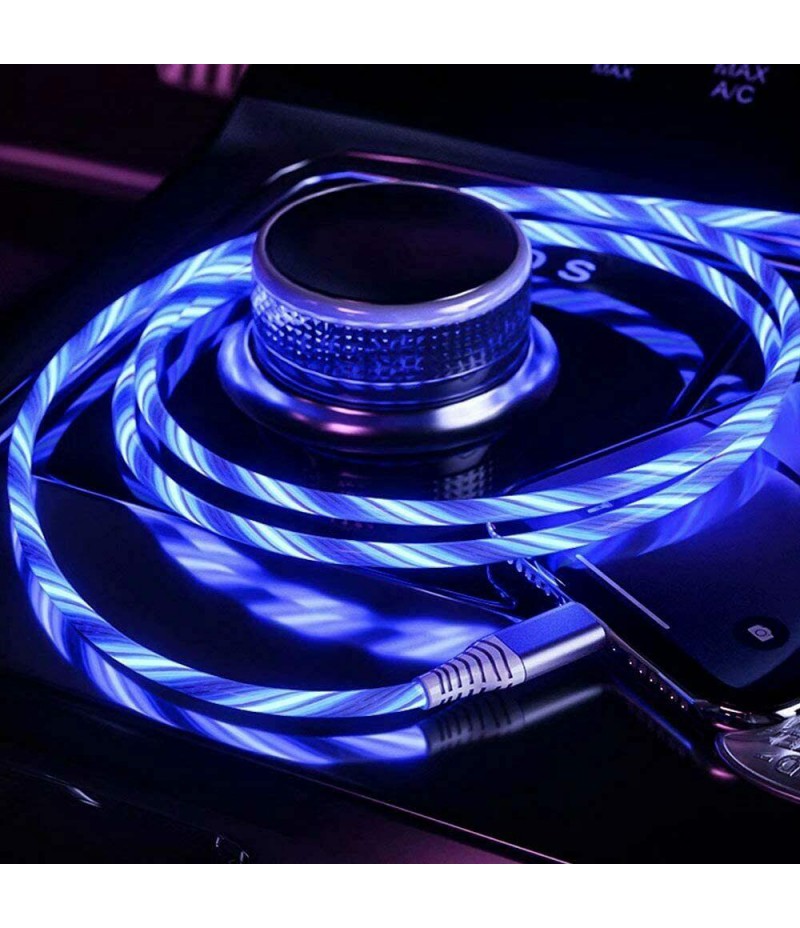 3A 5ft Fast Charging Led Light Up Cable Flowing USB-C Charging Cord Type C Phone