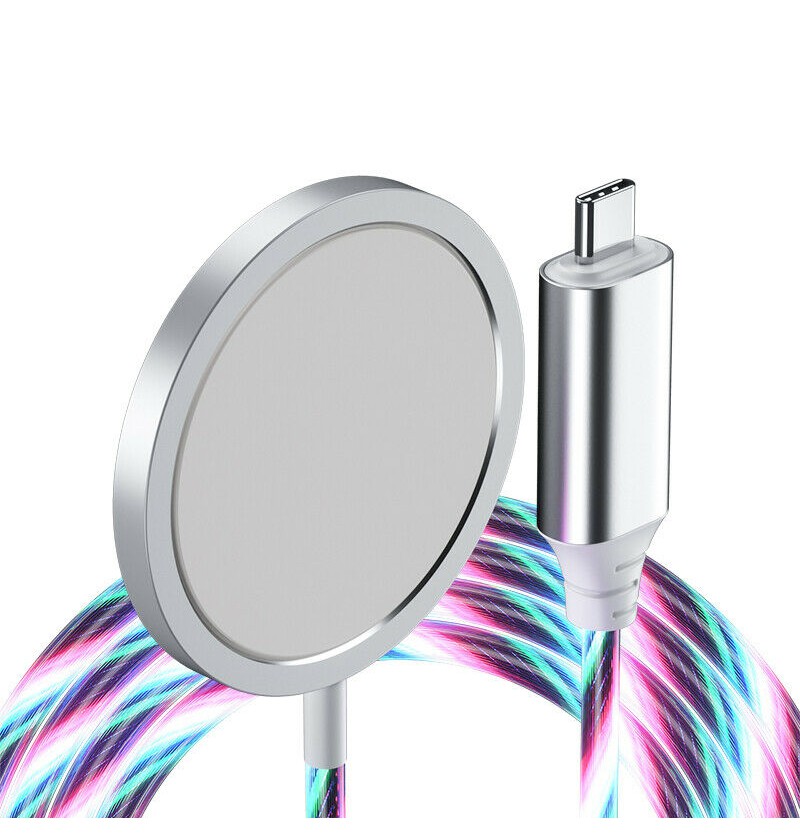 15W Magnetic Wireless Charger 1m Type-C Cable Fast Charging Pad Flow Light 15W Magnetic Wireless Charger 1m Type-C Cable Fast Charging Pad Flow Light