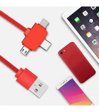 4/3/2 in1 Retractable USB Cable for Mobile Phone Micro USB Type C Charger GB