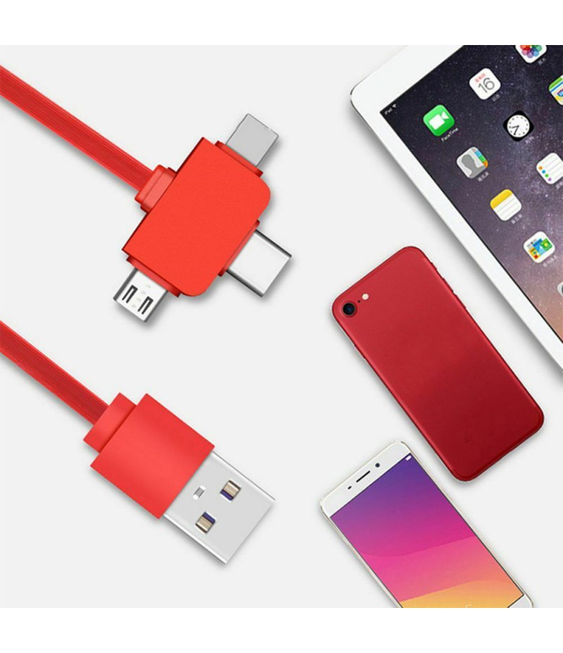 4/3/2 in1 Retractable USB Cable for Mobile Phone Micro USB Type C Charger GB