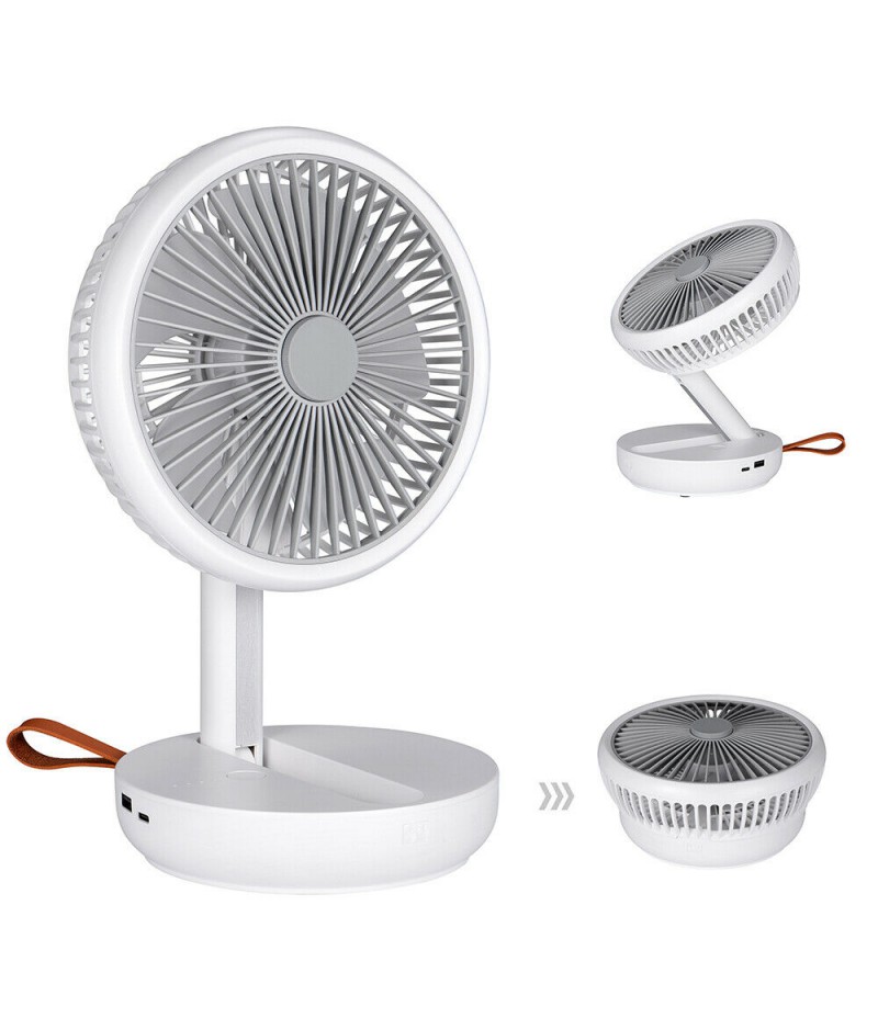 USB Rechargeable Foldable Portable Fan Air Cooler Cooling Mini Desk Floor Fan