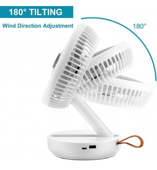 USB Rechargeable Foldable Portable Fan Air Cooler Cooling Mini Desk Floor Fan
