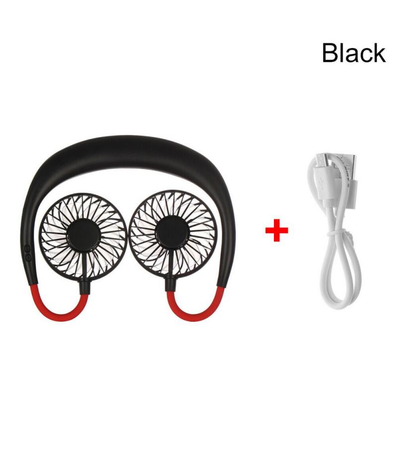 Adjustable Neckband Desk Hand cooler Fan Hands-Free Mini USB Portable Neck Fan