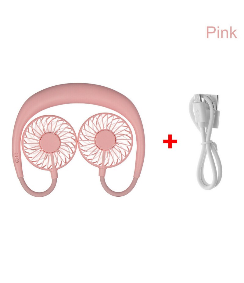 Adjustable Neckband Desk Hand cooler Fan Hands-Free Mini USB Portable Neck Fan