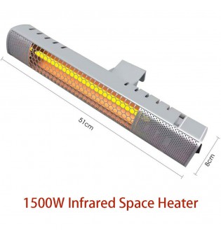 Waterproof Space Heater 1500W Infrared Wall Mounted Patio Heater Indoor Home Use