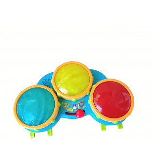 Kids II Inc Multicolor Red Blue Yellow Green Drum Plays Toy Music See Video