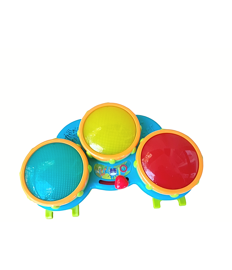 Kids II Inc Multicolor Red Blue Yellow Green Drum Plays Toy Music See Video