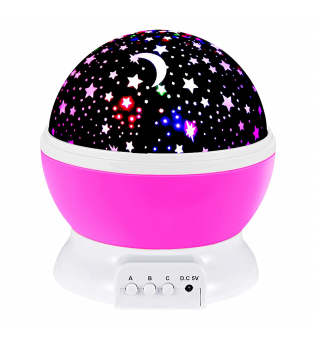 Kids Night Light Toys For 2-8 Year Old Girls 360 Degree Rotation Changing Pink