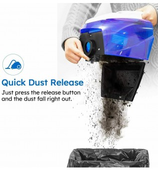 Bagless Canister Vacuum Portable Cyclonic Vacuum Cleaner with Washable Filter